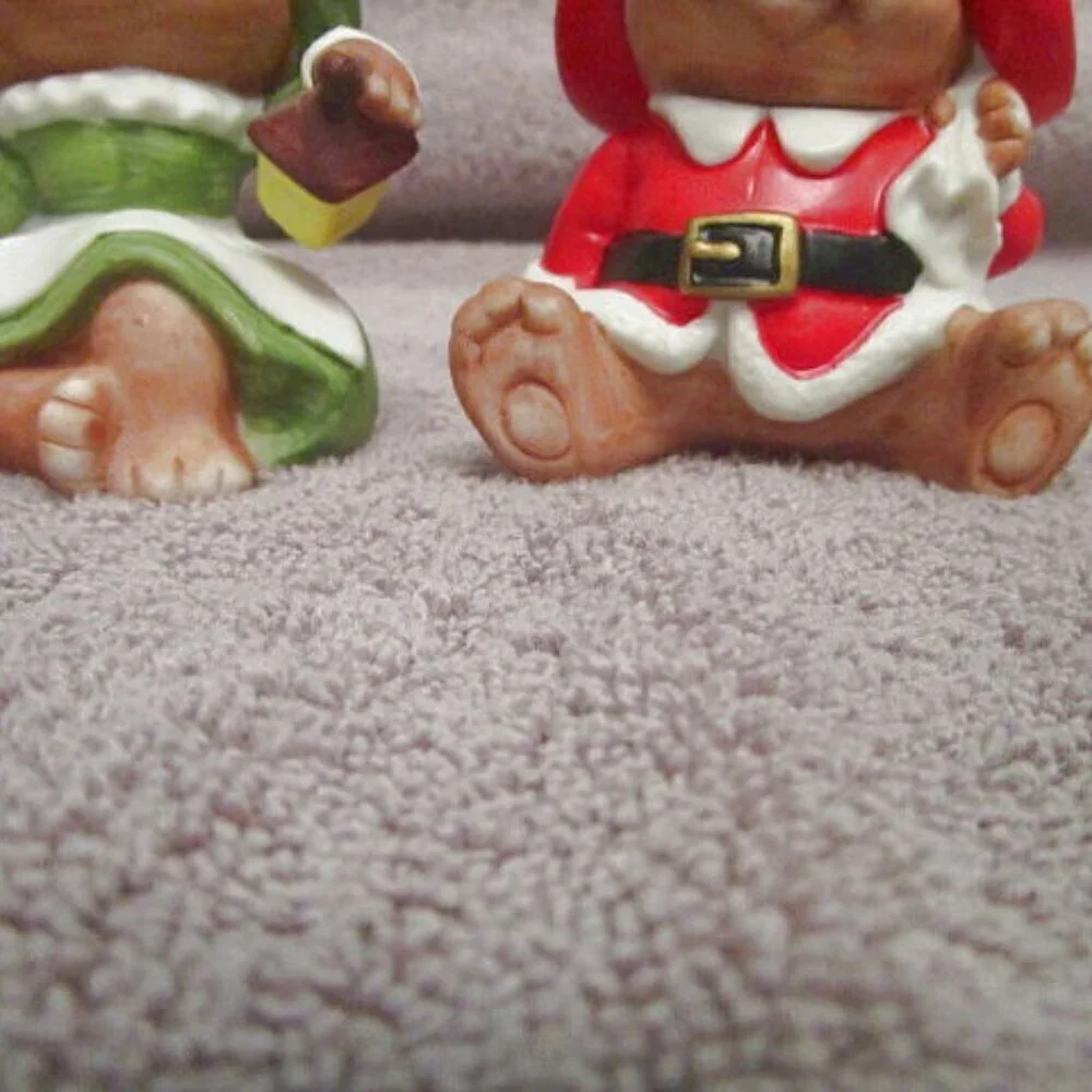 Vintage Homco Mr & Mrs Santa Bear Figurines Bisque Porcelain Christmas Set Of 2